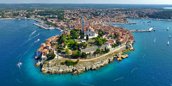 De historische stad Rovinj in Istrie